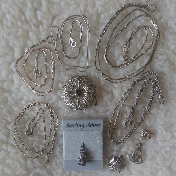 🩶Sterling silver necklace lot - Picture 1 of 12